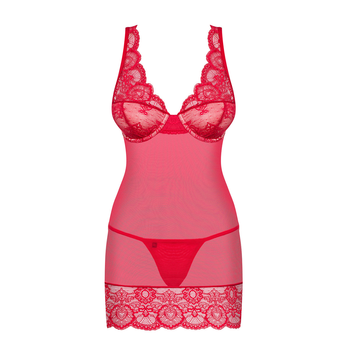 CAMISA DE NOITE E TANGA 853-CHE OBSESSIVE VERMELHA - Lust Sexshop