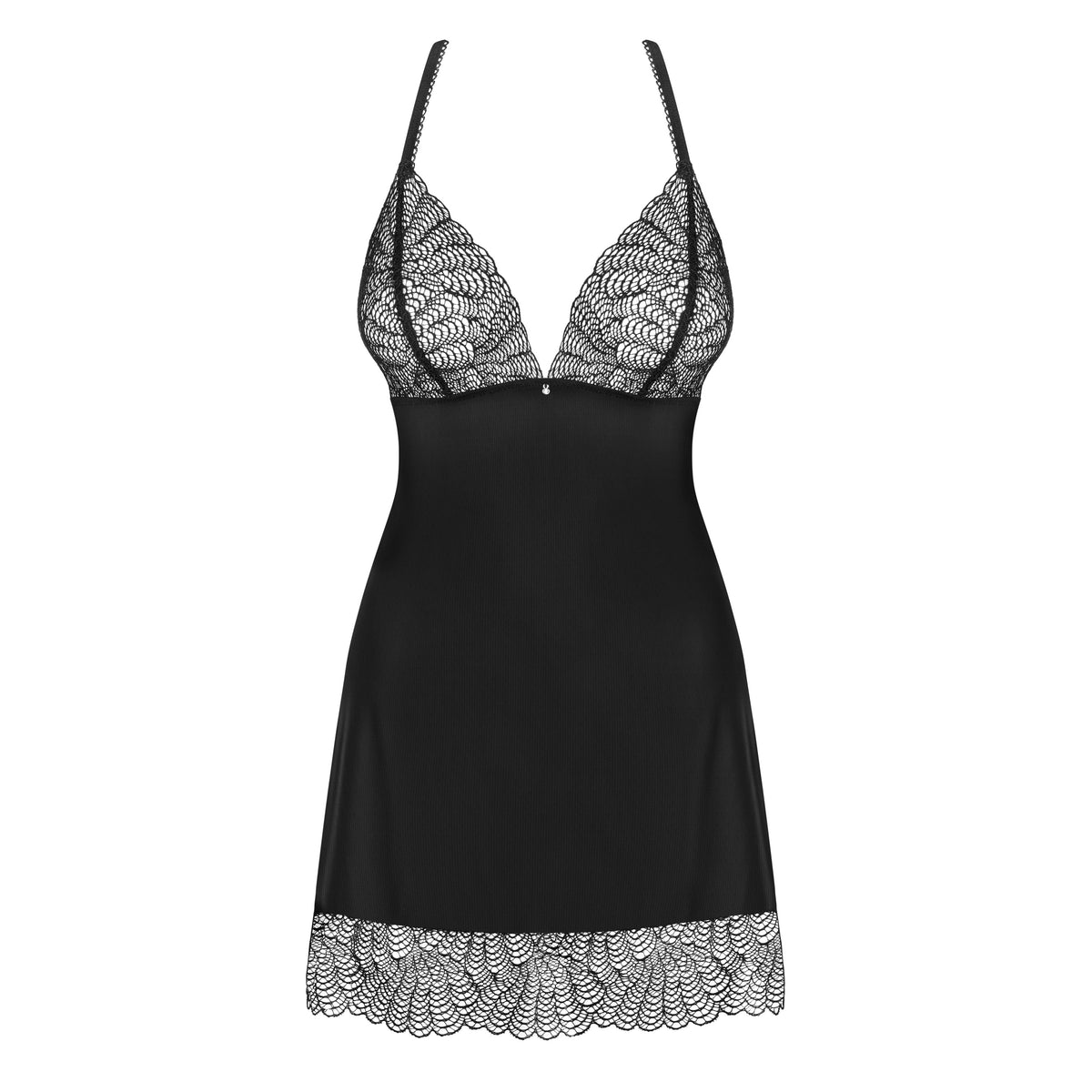 CAMISA DE NOITE E TANGA CHICCANTA OBSESSIVE PRETA - Lust Sexshop