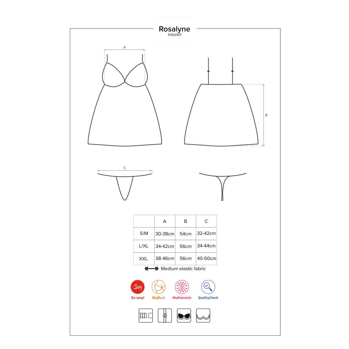 CAMISA DE NOITE E TANGA ROSALYNE OBSESSIVE BORDÔ - Lust Sexshop