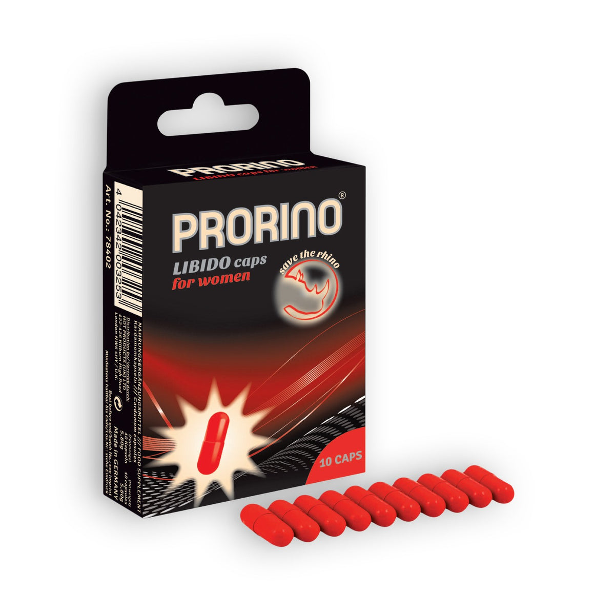 CÁPSULAS ESTIMULANTES PRORINO LIBIDO CAPS PARA MULHER 10 CÁPSULAS - Lust Sexshop