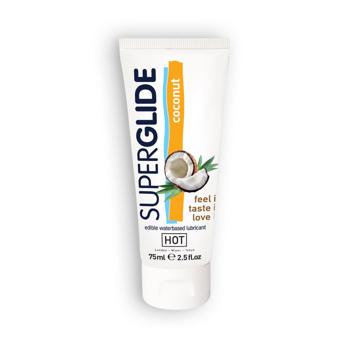 LUBRIFICANTE COMESTÍVEL HOT™ SUPERGLIDE CÔCO 75ML - Lust Sexshop