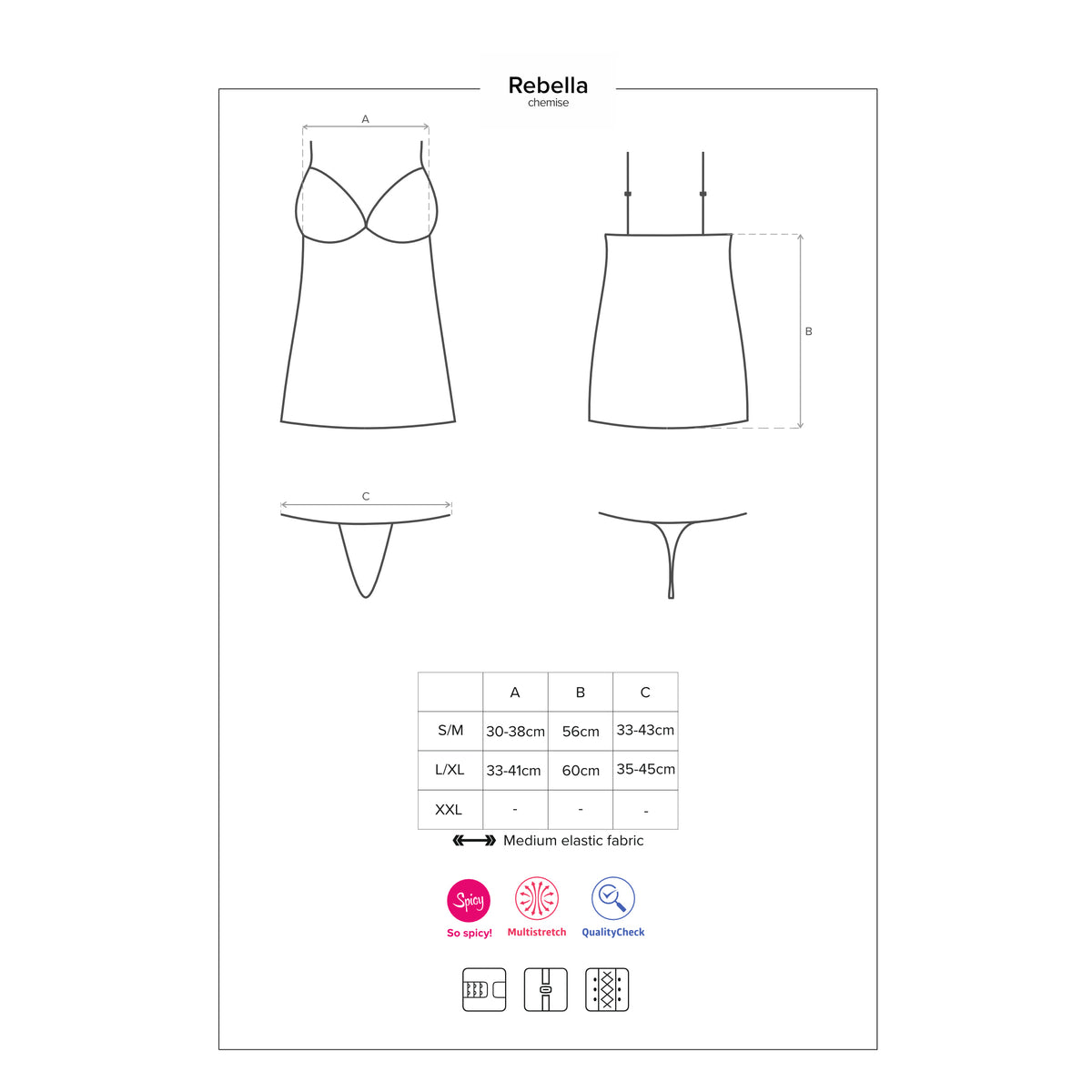 CAMISA DE NOITE E TANGA REDELLA OBSESSIVE PRETA - Lust Sexshop