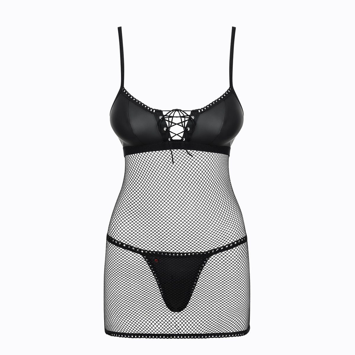CAMISA DE NOITE E TANGA REDELLA OBSESSIVE PRETA - Lust Sexshop