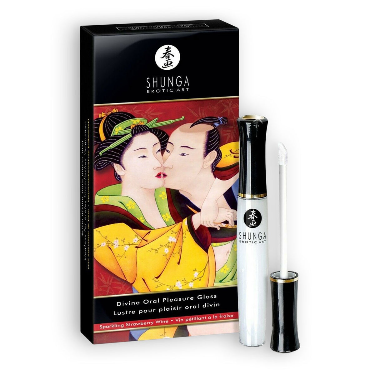 SHUNGA DIVINE ORAL PLEASURE GLOSS CHAMPANHE MORANGO 10ML - Lust Sexshop