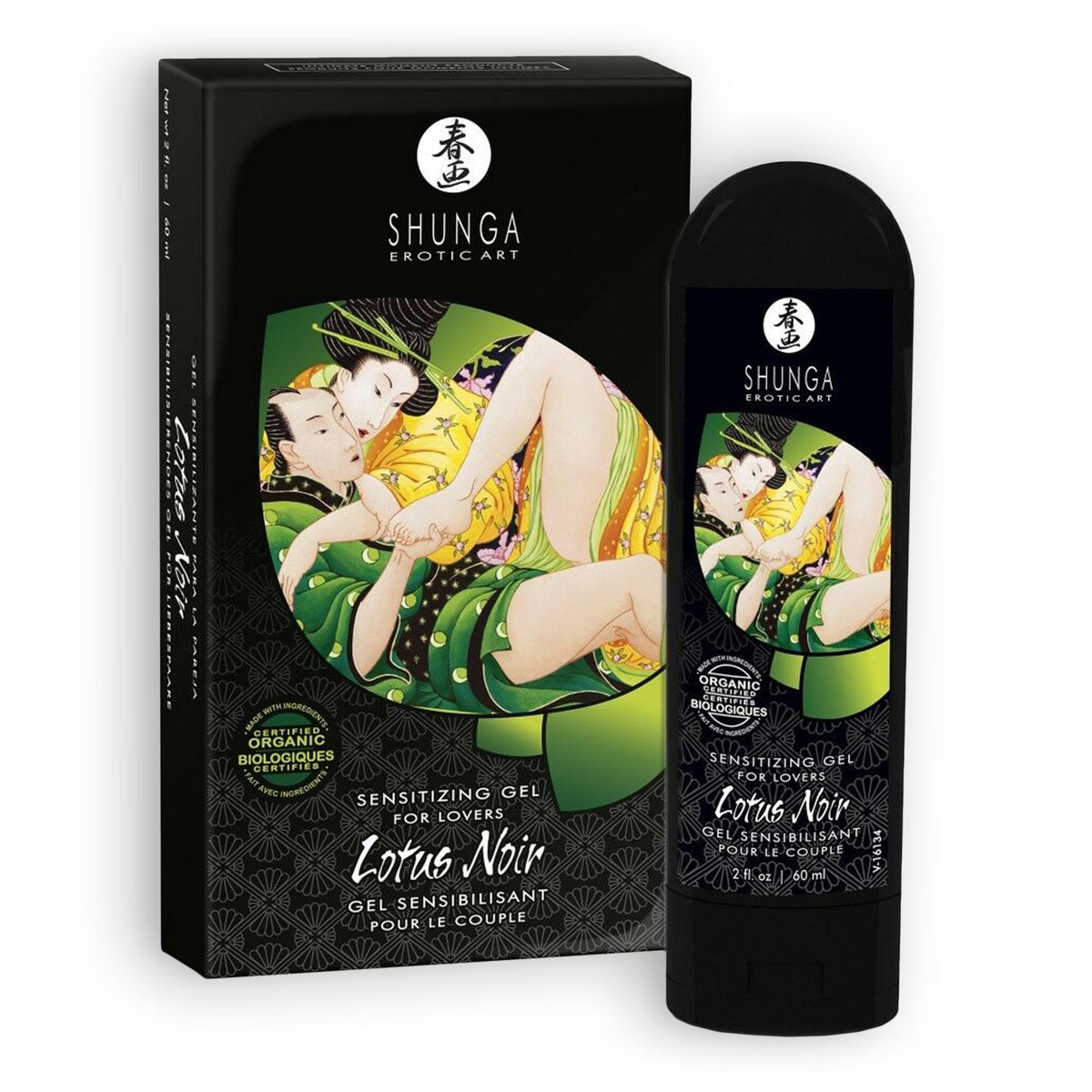 GEL SENSIBILIZANTE PARA CASAL SHUNGA LOTUS NOIR 60ML - Lust Sexshop