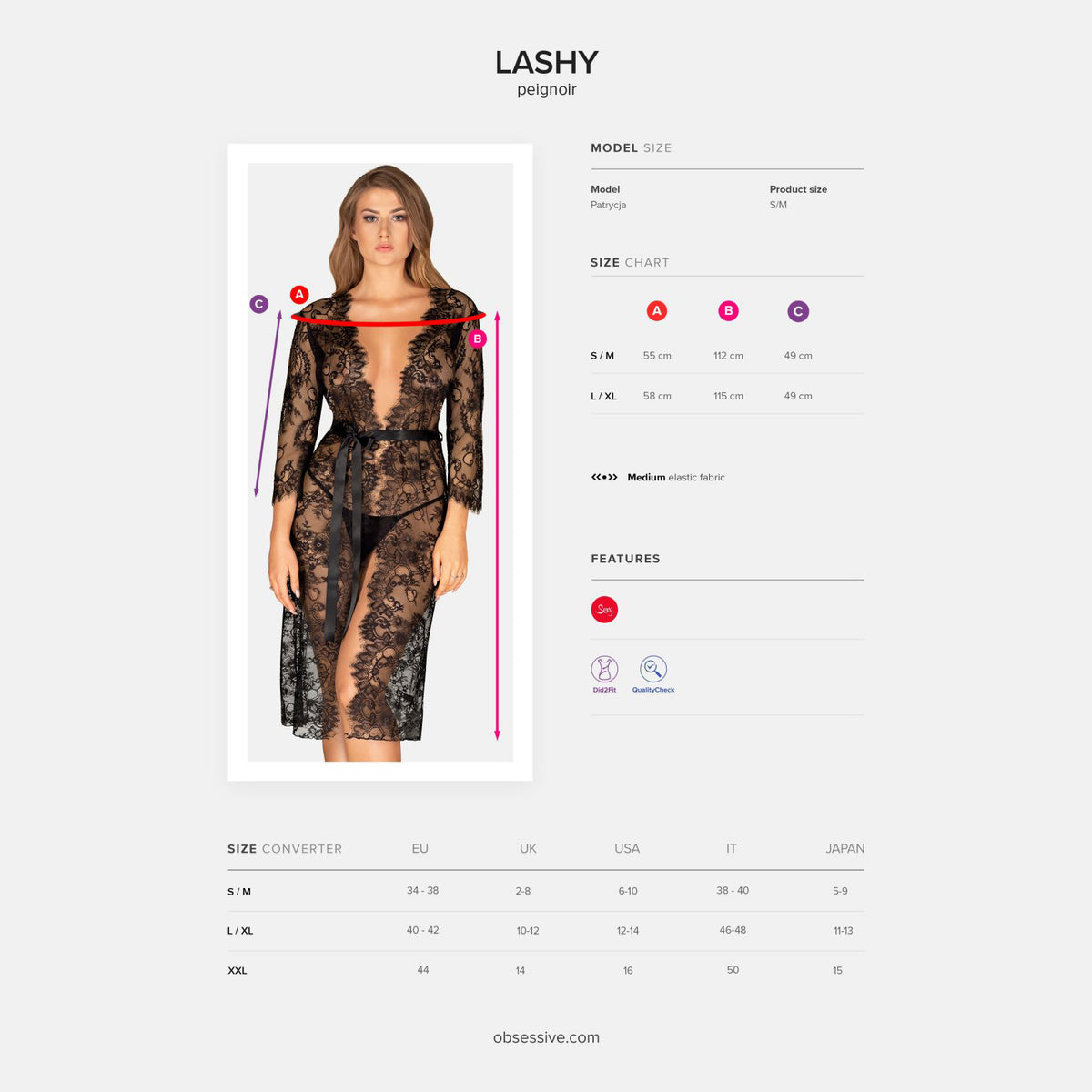 ROBE LASHY OBSESSIVE PRETO - Lust Sexshop