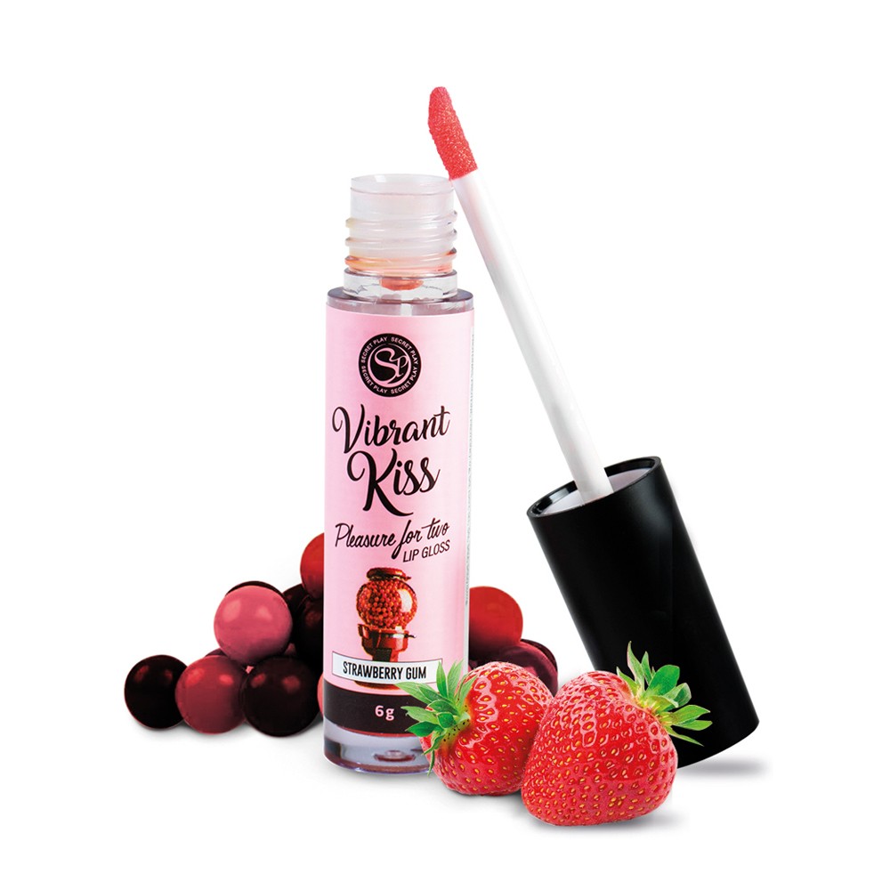 LIP GLOSS DE PASTILHA DE MORANGO VIBRANT KISS 6GR - Lust Sexshop
