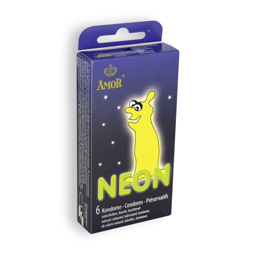 PRESERVATIVOS FLUORESCENTES NÉON 6 UNIDADES - Lust Sexshop