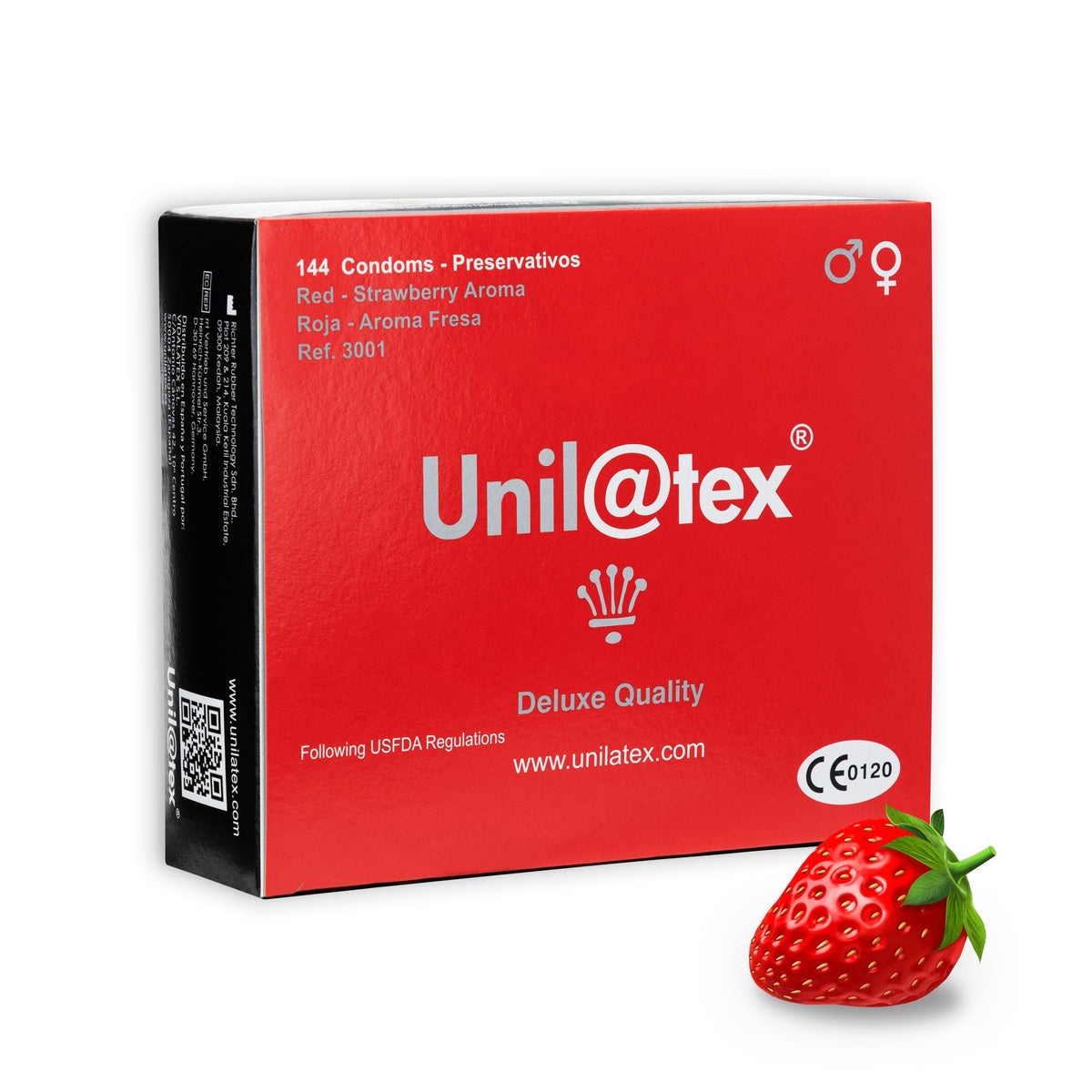 CAIXA COM 144 PRESERVATIVOS VERMELHOS MORANGO - Lust Sexshop