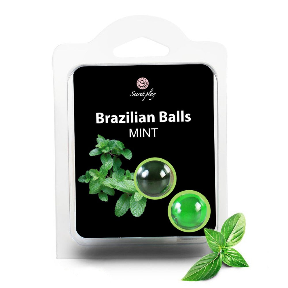 BOLAS LUBRIFICANTES BEIJÁVEIS BRAZILIAN BALLS SABOR A MENTA 2 X 4GR - Lust Sexshop