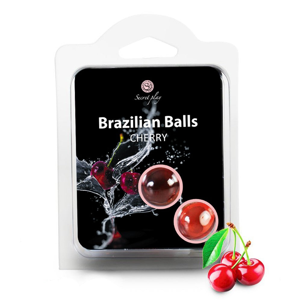 BOLAS LUBRIFICANTES BEIJÁVEIS BRAZILIAN BALLS SABOR A CEREJA 2 X 4GR - Lust Sexshop