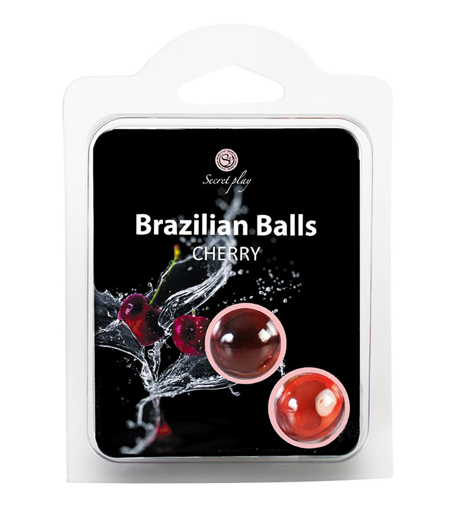 BOLAS LUBRIFICANTES BEIJÁVEIS BRAZILIAN BALLS SABOR A CEREJA 2 X 4GR - Lust Sexshop