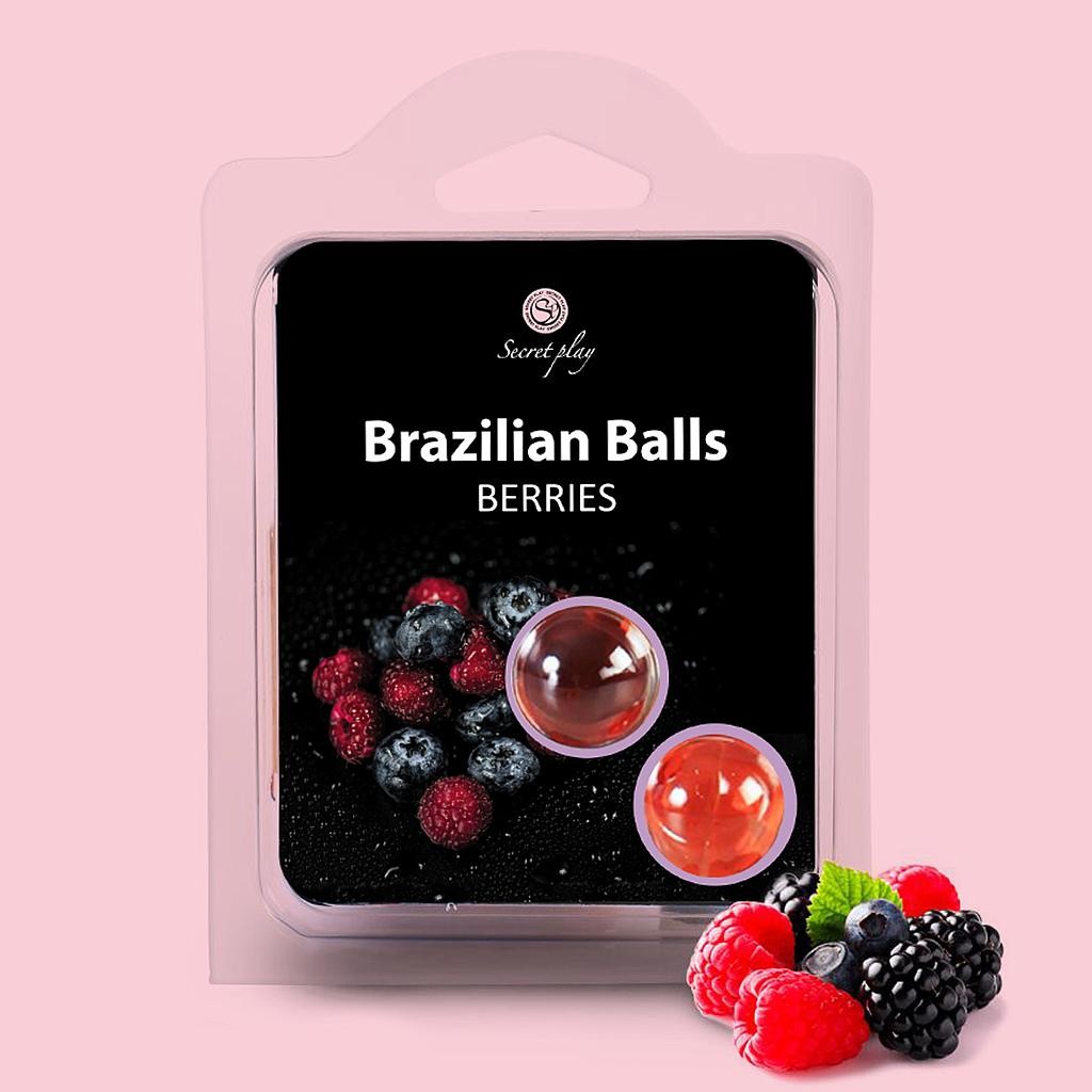 BOLAS LUBRIFICANTES BEIJÁVEIS BRAZILIAN BALLS SABOR A FRUTOS DO BOSQUE 2 X 4GR - Lust Sexshop