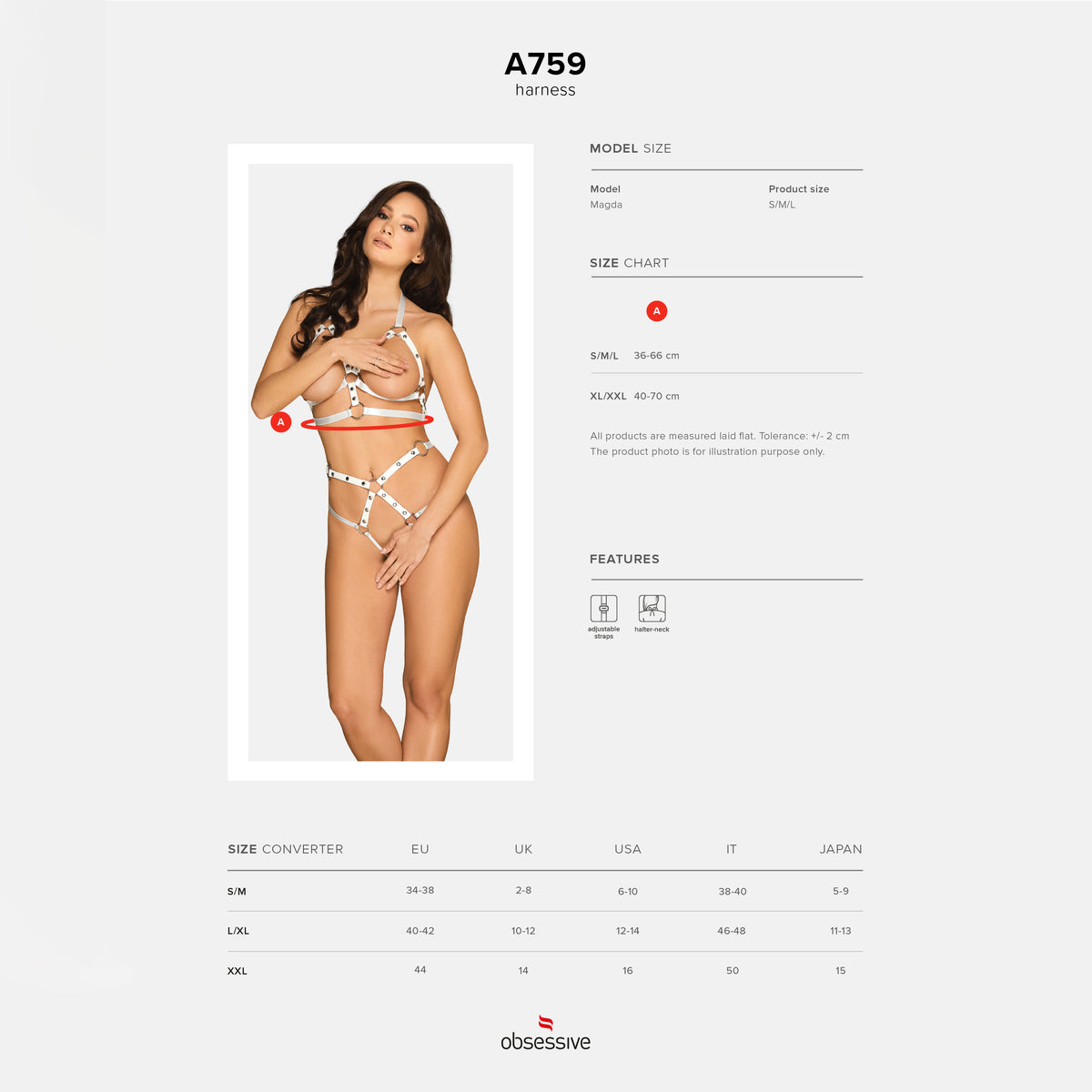 ARNÊS A759 OBSESSIVE BRANCO - Lust Sexshop