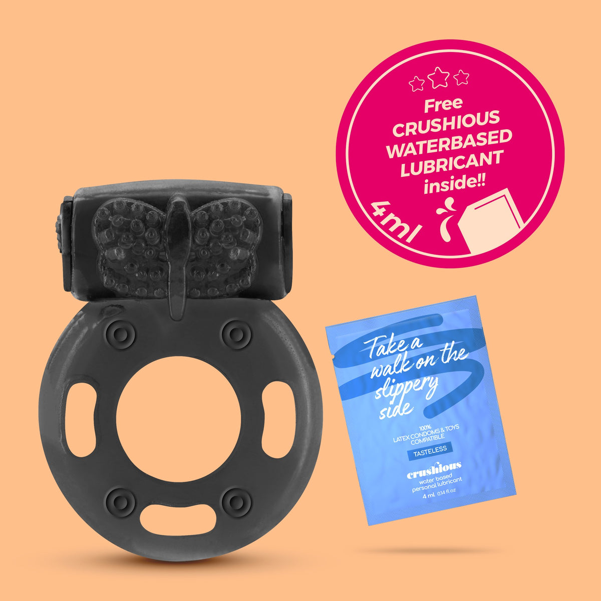 ANEL PARA O PÉNIS COM BALA VIBRATÓRIA BOOSTER CRUSHIOUS - Lust Sexshop