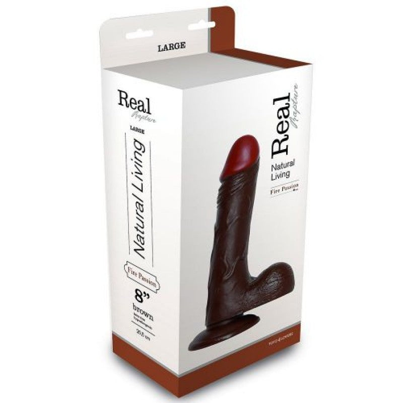 DILDO REALÍSTICO REAL RAPTURE FIRE PASSION 8'' NEGRO - Lust Sexshop