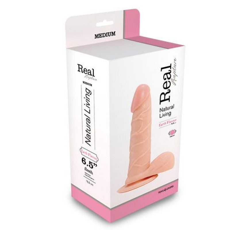 VIBRADOR REALÍSTICO REAL RAPTURE EARTH FLAVOUR 6.5'' BRANCO - Lust Sexshop