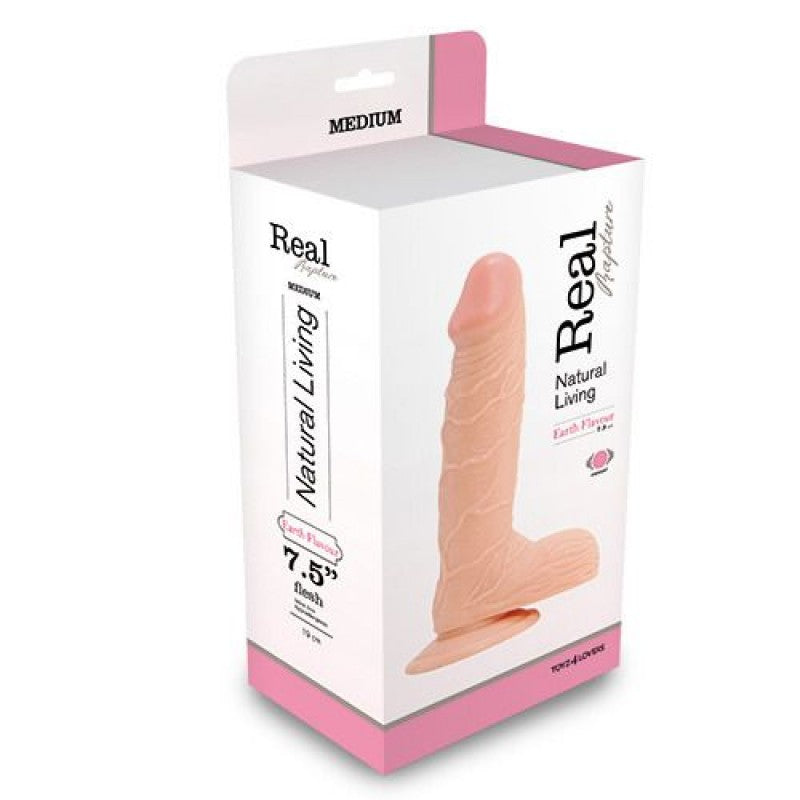 VIBRADOR REALÍSTICO REAL RAPTURE EARTH FLAVOUR 7.5'' BRANCO - Lust Sexshop