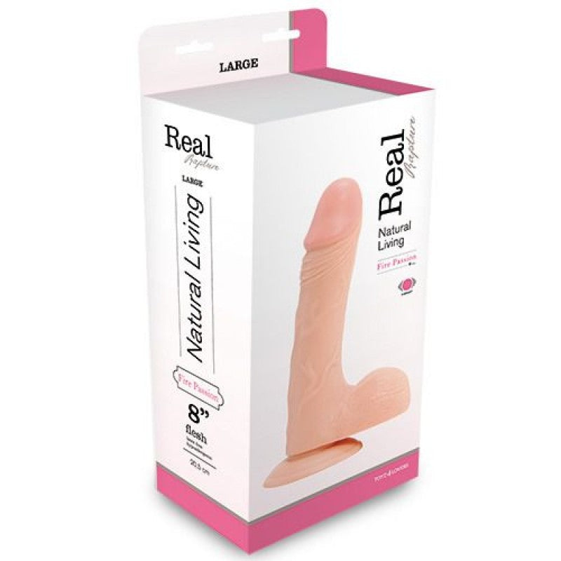 VIBRADOR REALÍSTICO REAL RAPTURE FIRE PASSION 8'' BRANCO - Lust Sexshop