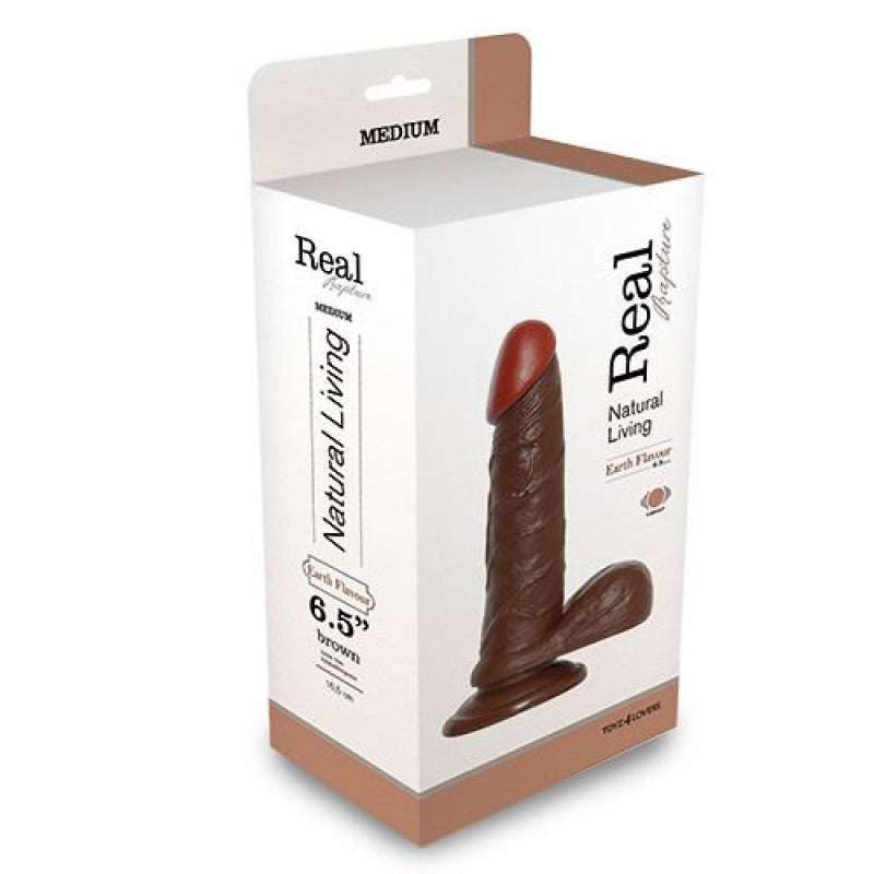 VIBRADOR REALÍSTICO REAL RAPTURE EARTH FLAVOUR 6.5'' NEGRO - Lust Sexshop