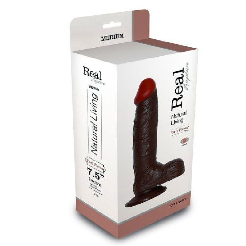 VIBRADOR REALÍSTICO REAL RAPTURE EARTH FLAVOUR 7.5'' NEGRO - Lust Sexshop