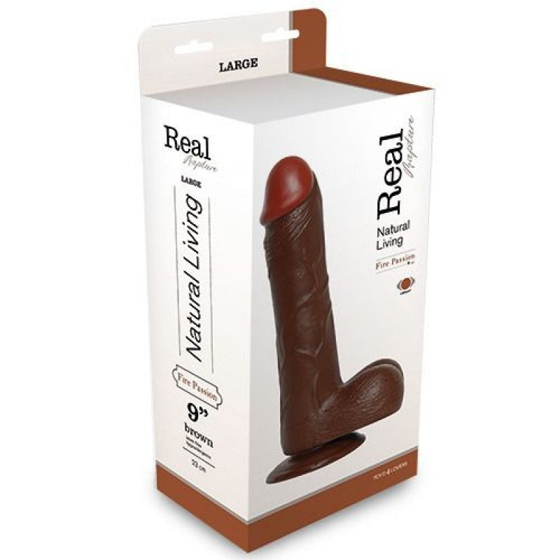 VIBRADOR REALÍSTICO REAL RAPTURE FIRE PASSION 9'' NEGRO - Lust Sexshop