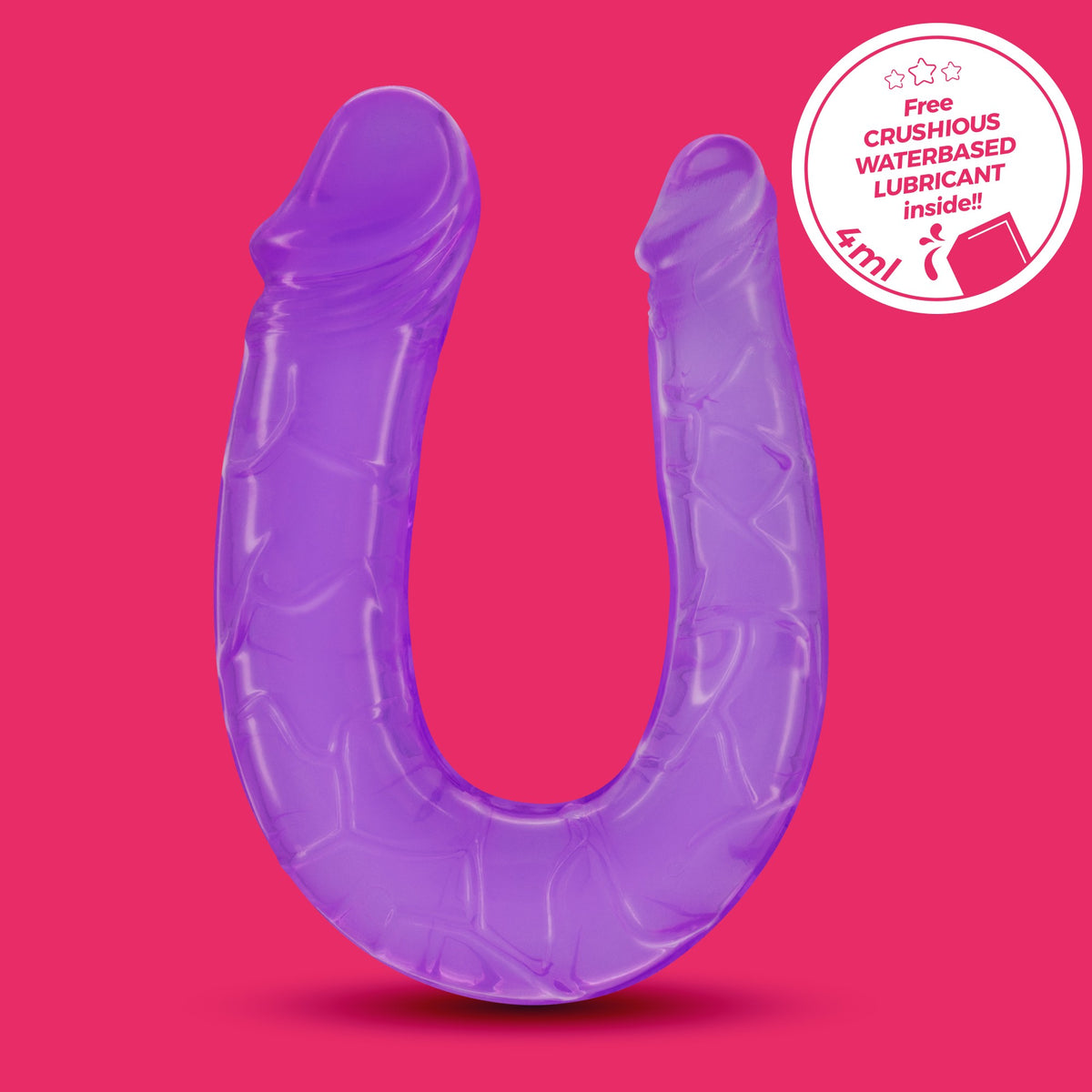 DILDO DUPLO DOUBLE TROUBLE CRUSHIOUS ROXO - Lust Sexshop