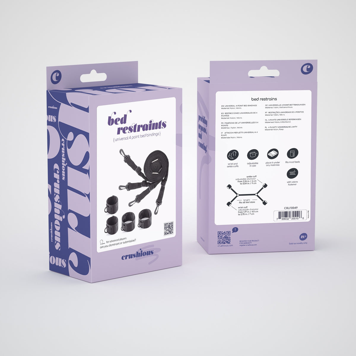 RESTRICCIONES UNIVERSALES BED RESTRAINTS CRUSHIOUS