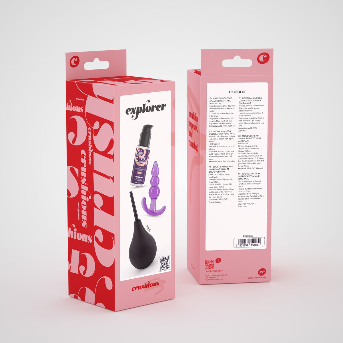 EXPLORER DUCHA ANAL 90ML CON LUBRICANTE ANAL 50ML Y PLUG ANAL THE PLUNGER CRUSHIOUS