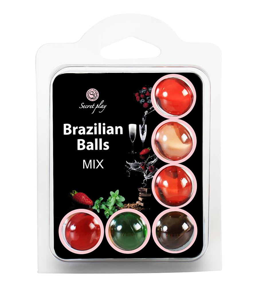 BOLAS LUBRIFICANTES BEIJÁVEIS BRAZILIAN BALLS MULTISABORES 6 X 4GR - Lust Sexshop