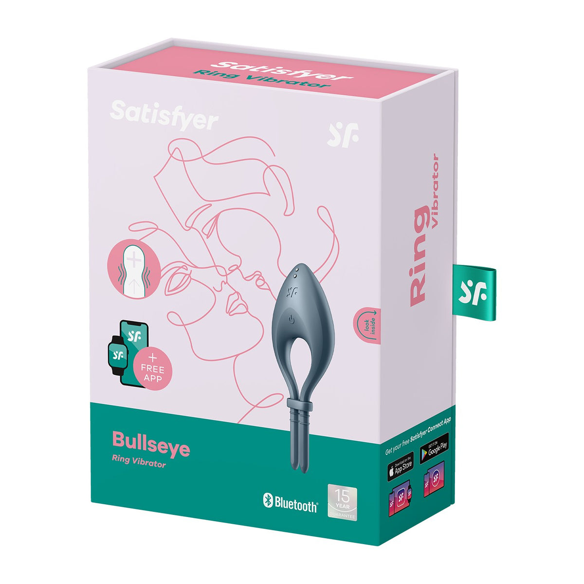 ANEL VIBRATÓRIO BULLSEYE COM APP SATISFYER AZUL ESCURO - Lust Sexshop