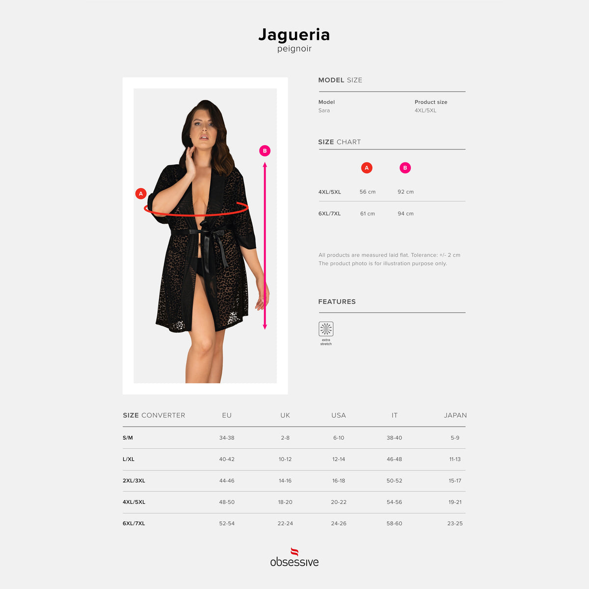 ROBE JAGUERIA TAMANHO QUEEN OBSESSIVE - Lust Sexshop