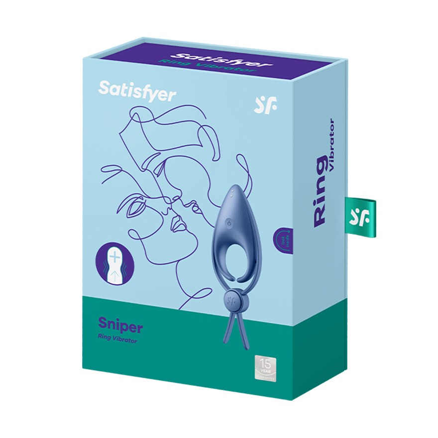 ANEL VIBRATÓRIO SNIPER SATISFYER AZUL - Lust Sexshop