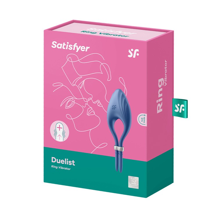 ANEL VIBRATÓRIO DUELIST SATISFYER AZUL - Lust Sexshop