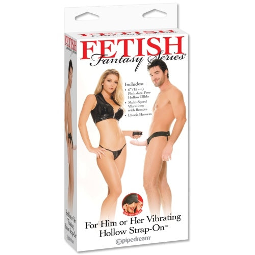 STRAP-ON OCO COM VIBRAÇÃO VIBRATING HOLLOW STRAP-ON FETISH FANTASY SERIES BRANCO - Lust Sexshop