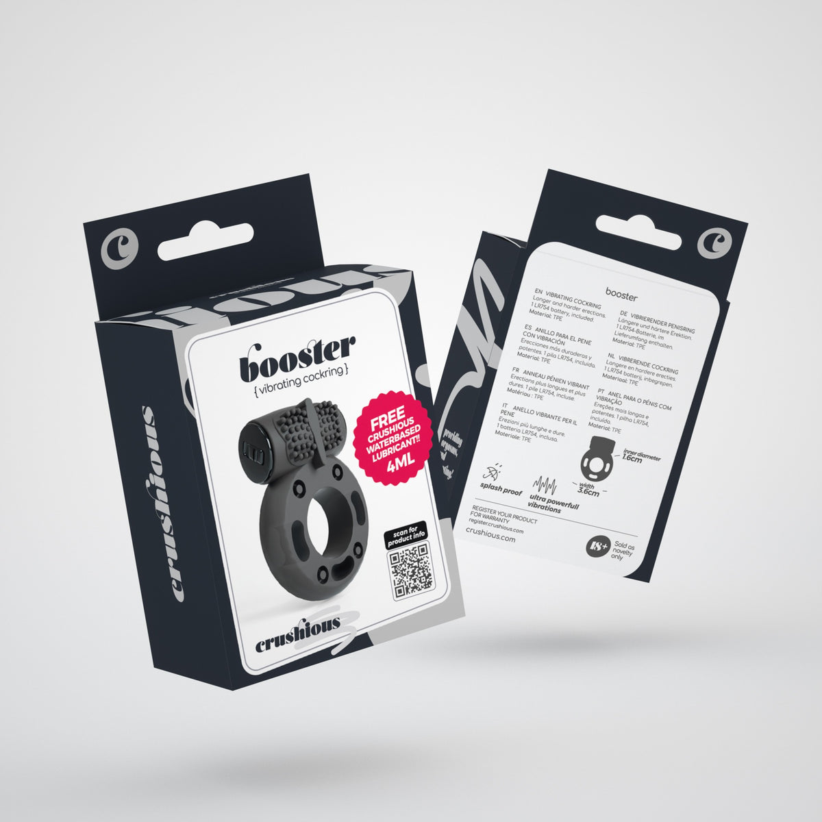 ANEL PARA O PÉNIS COM BALA VIBRATÓRIA BOOSTER CRUSHIOUS - Lust Sexshop