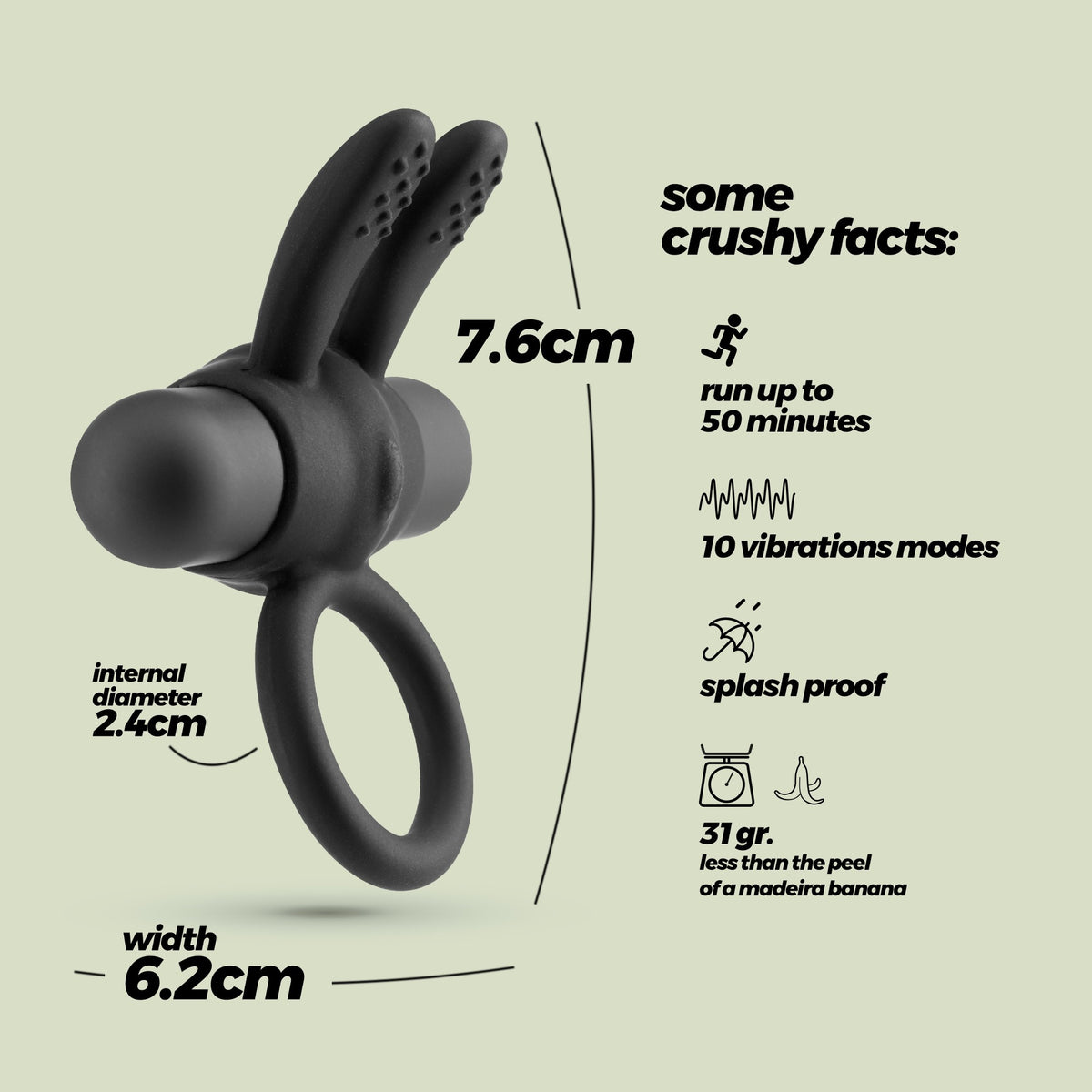 PLUTO ANEL PARA PÉNIS COM BALA VIBRATÓRIA CRUSHIOUS - Lust Sexshop