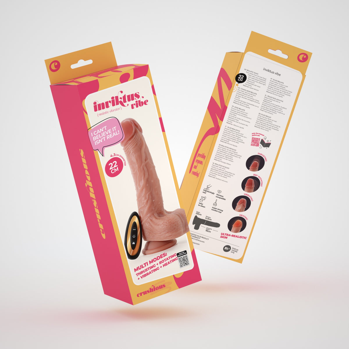 CRUSHIOUS INVIKTUS VIBE 8,5 LIQUID SILICONE VIBRATOR FLESH