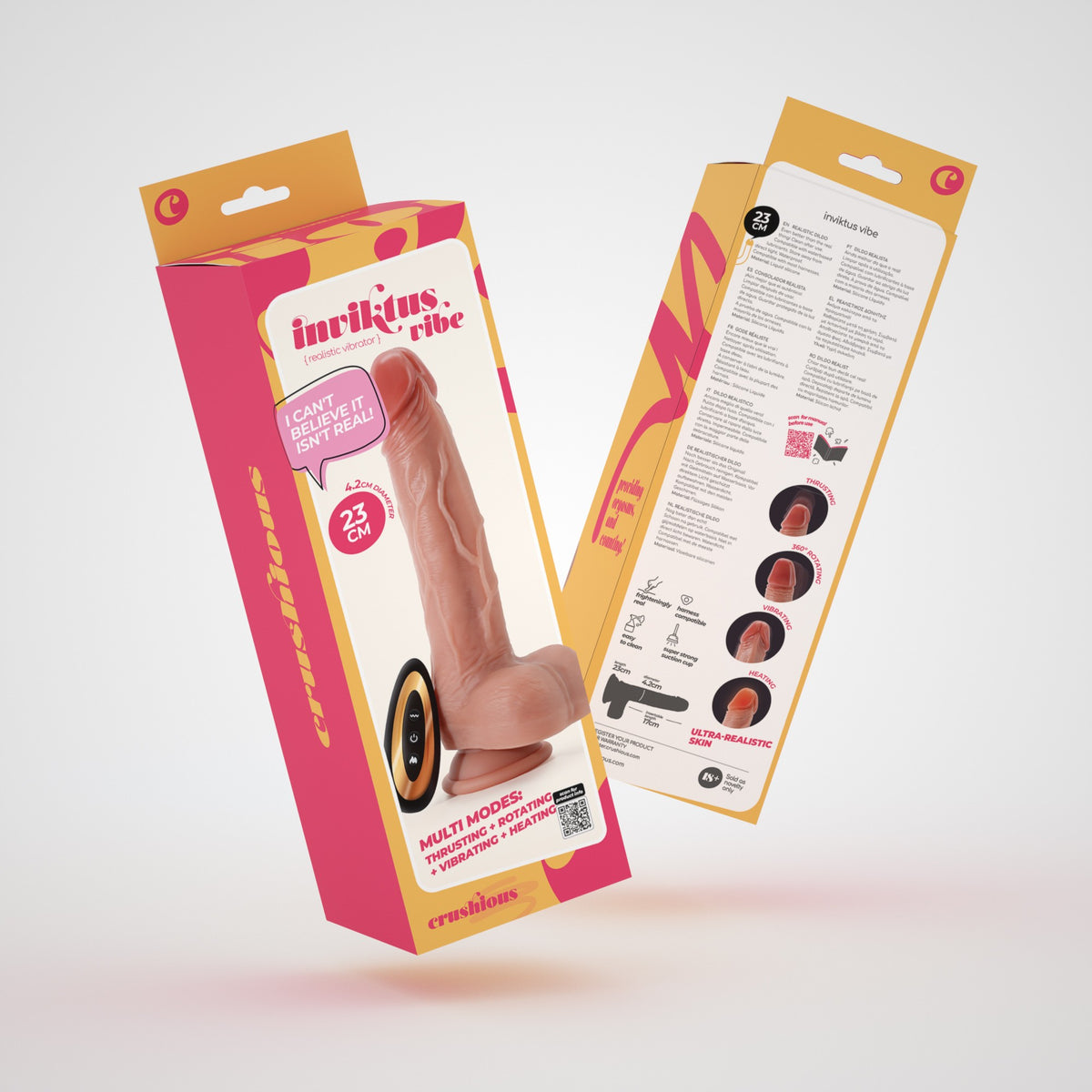 CRUSHIOUS INVIKTUS VIBE 9 LIQUID SILICONE VIBRATOR FLESH