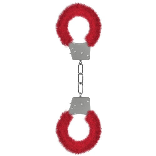 ALGEMAS COM PELUCHE BEGINNER'S FURRY HANDCUFFS VERMELHAS - Lust Sexshop