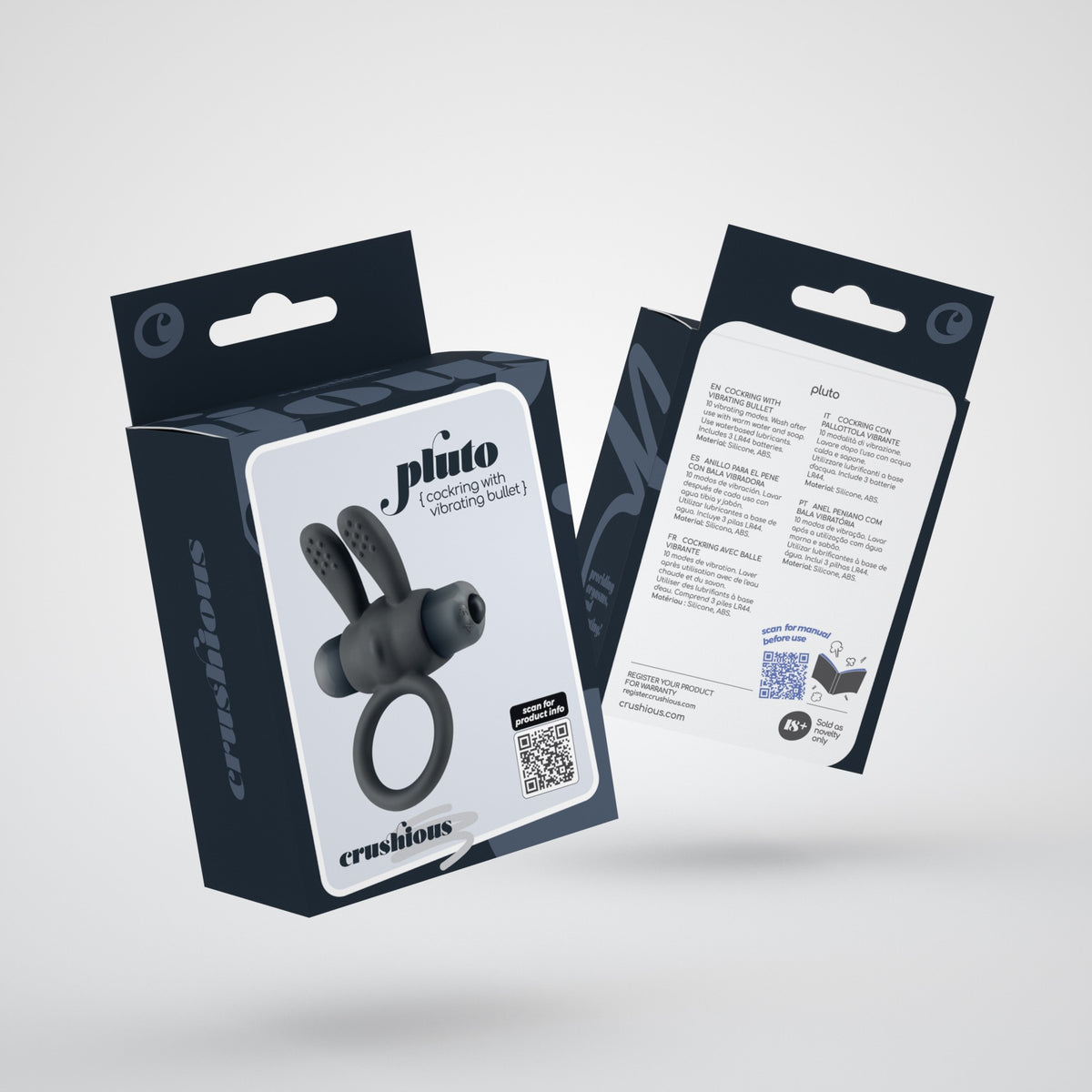 PLUTO ANEL PARA PÉNIS COM BALA VIBRATÓRIA CRUSHIOUS - Lust Sexshop