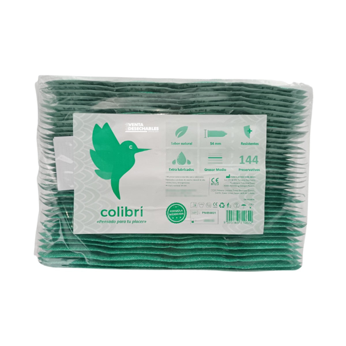 EMBALAGEM COM 144 PRESERVATIVOS NATURAIS COLIBRI