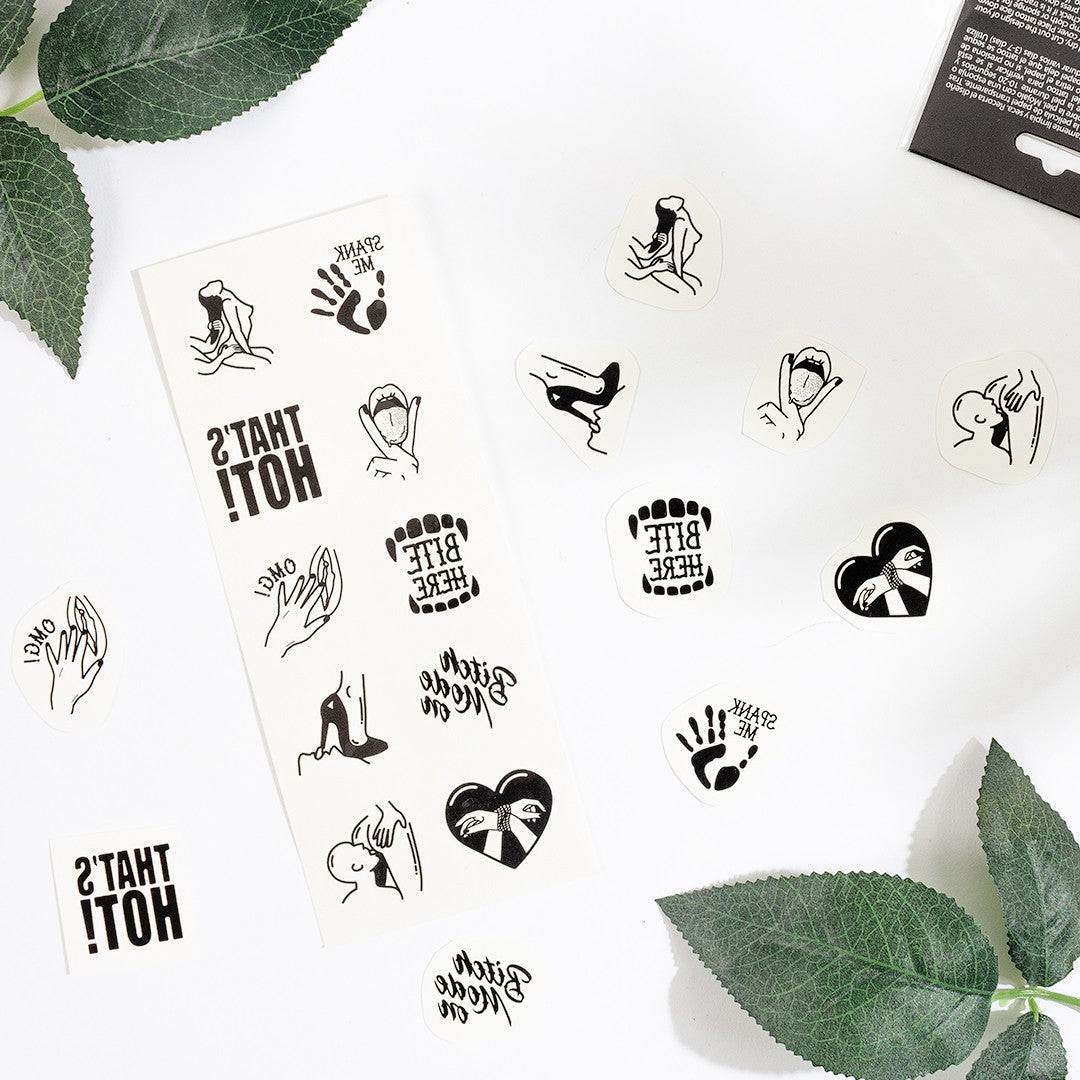 CONJUNTO DE 10 TATUAGENS TEMPORÁRIAS - KINKY COLLECTION CHIC TATTOO SECRET PLAY - Lust Sexshop
