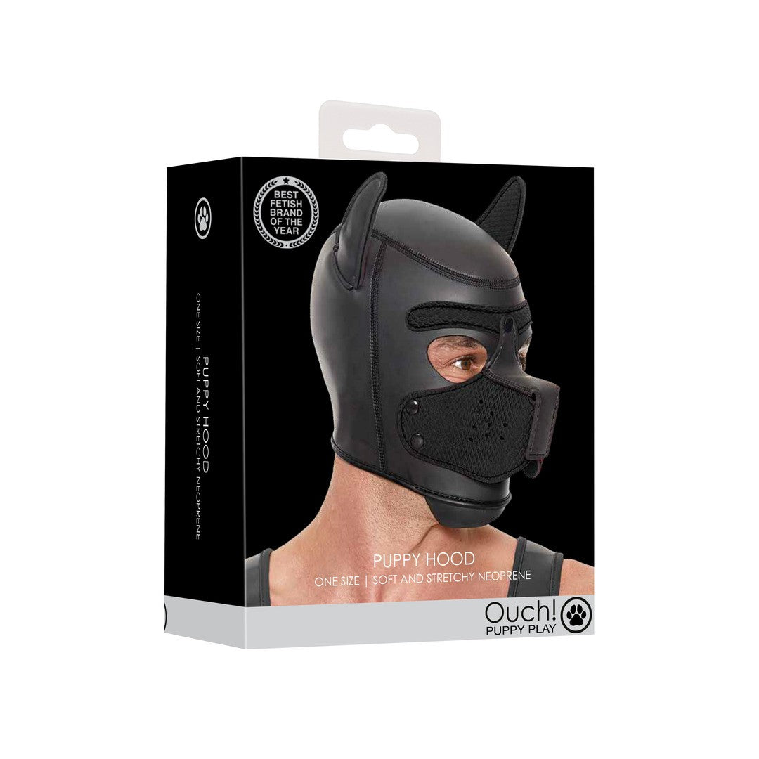CAPUZ PUPPY HOOD EM NEOPRENE PRETO OUCH! - Lust Sexshop