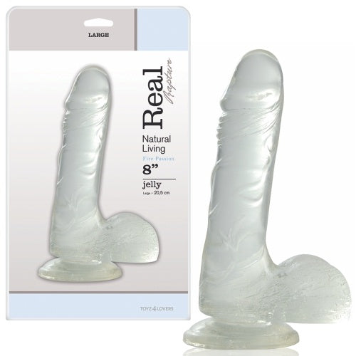DILDO REAL RAPTURE FIRE PASSION 8'' TRANSPARENTE - Lust Sexshop