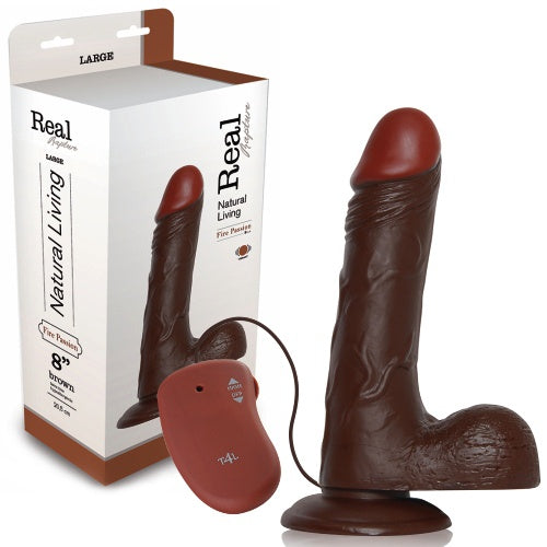 VIBRADOR REALÍSTICO REAL RAPTURE FIRE PASSION 8'' NEGRO - Lust Sexshop