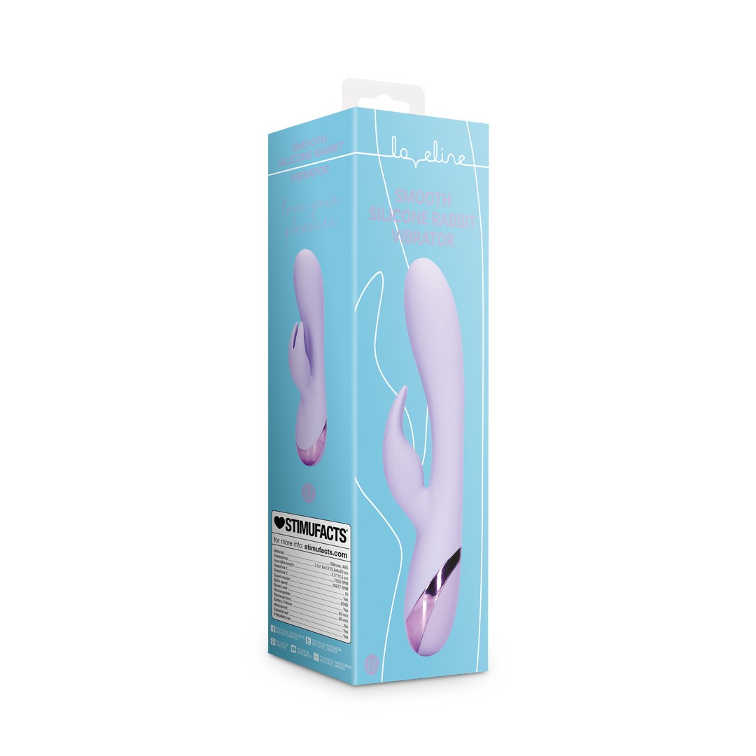 VIBRADOR SMOOTH SILICONE RABBIT DIGITAL LAVENDER LOVELINE
