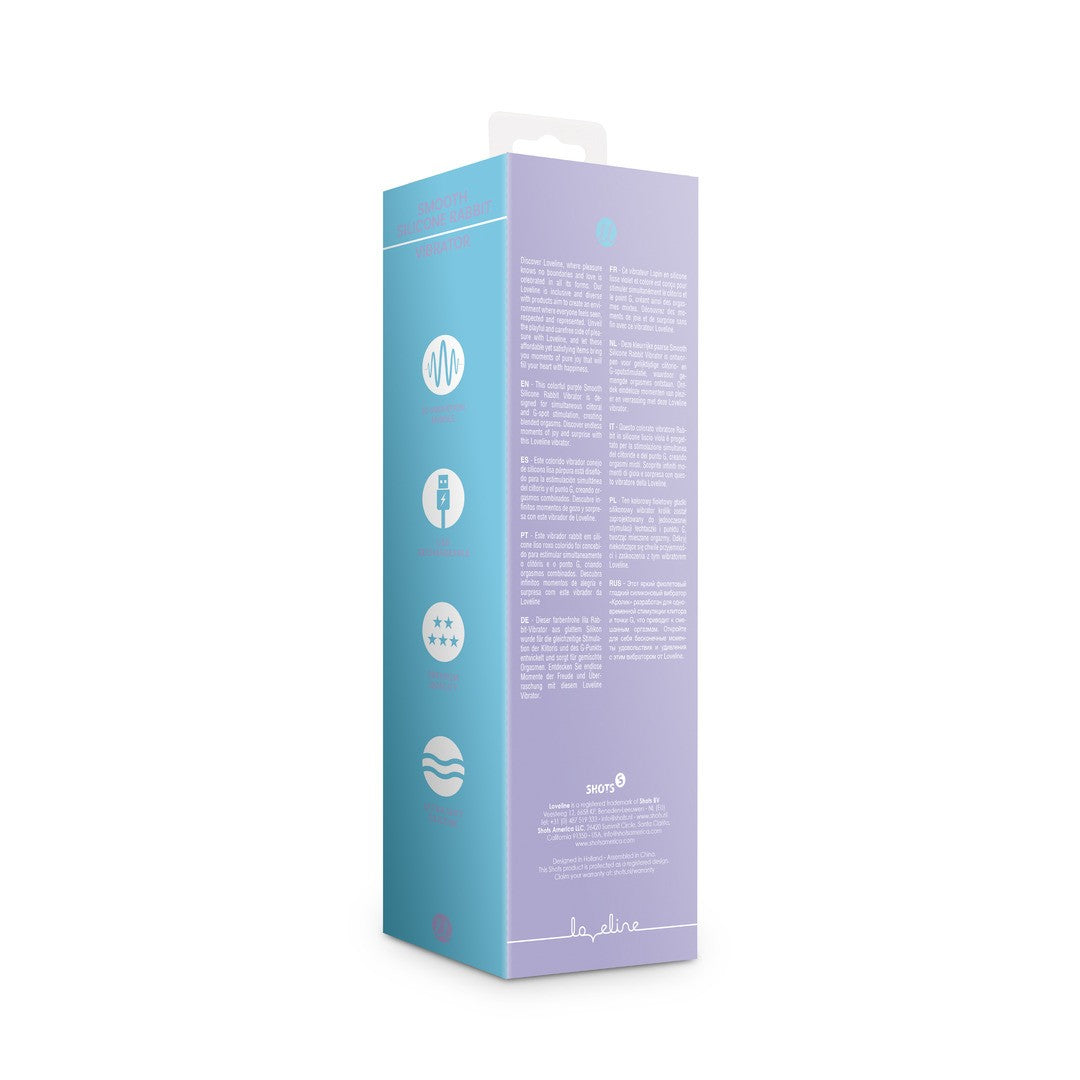VIBRADOR SMOOTH SILICONE RABBIT DIGITAL LAVENDER LOVELINE