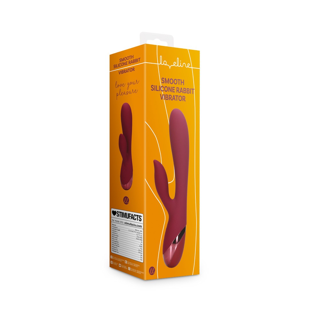 VIBRADOR SMOOTH SILICONE RABBIT DARK CHERRY LOVELINE