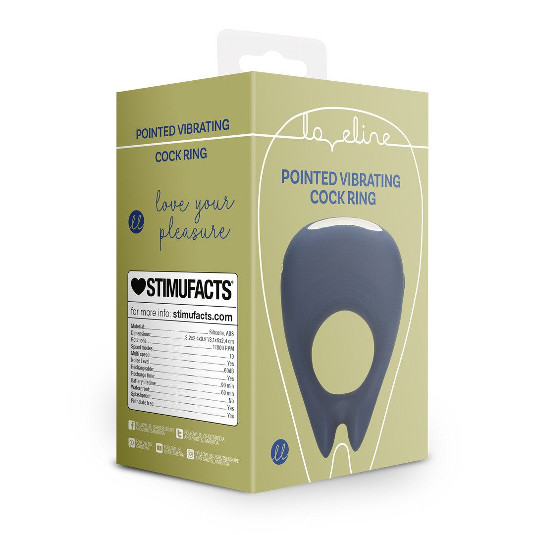ANEL PARA O PÉNIS COM VIBRAÇÃO POINTED BALTIC BLUE LOVELINE - Lust Sexshop